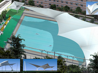 游泳池遮阳膜结构设计,安装,施工一体化服务企业